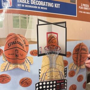 Spalding Orange and Black Basketball Table Decorating Kit